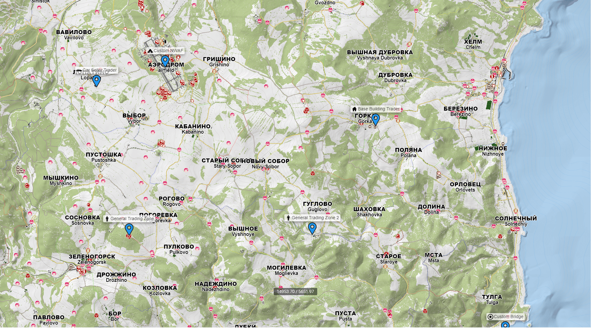 Карта Дейз Ливония